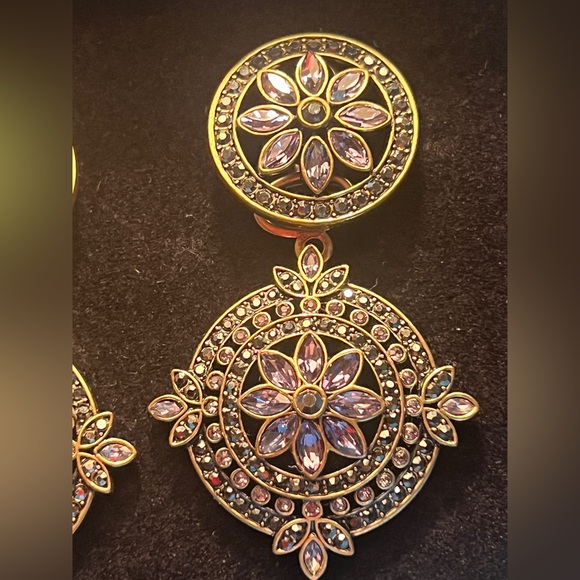 Heidi Daus French Twist Swarovski Crystal earrings /convertible NIB - Picture 2 of 8